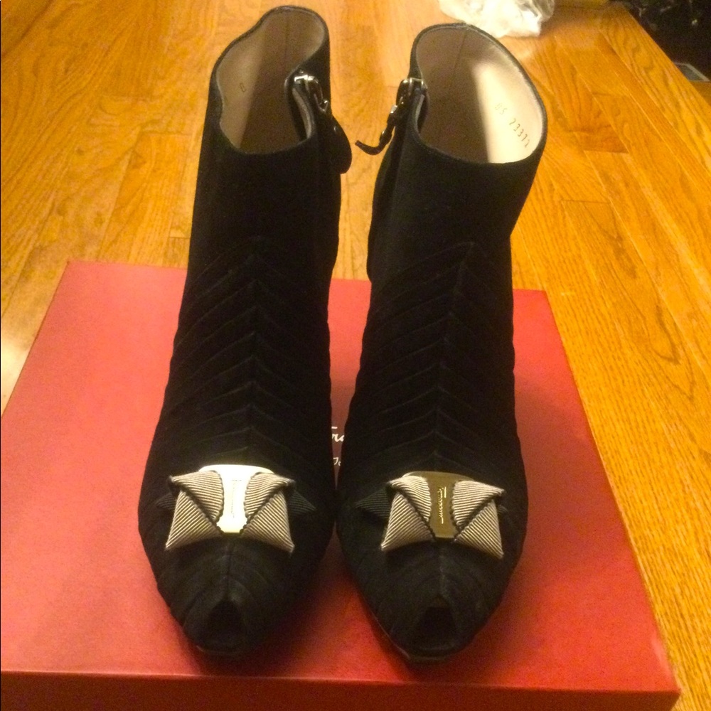 Farragamo Suede Ankle Bootie
